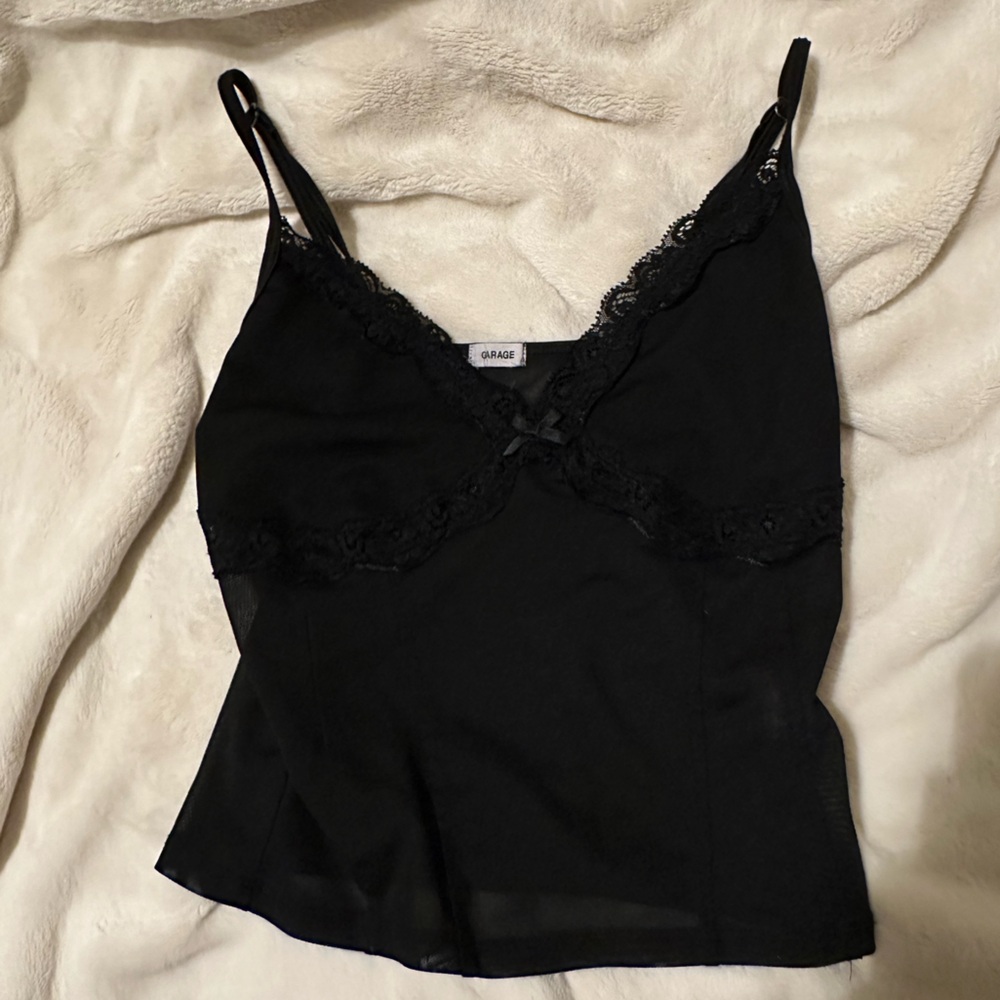 GARAGE black laced tank top